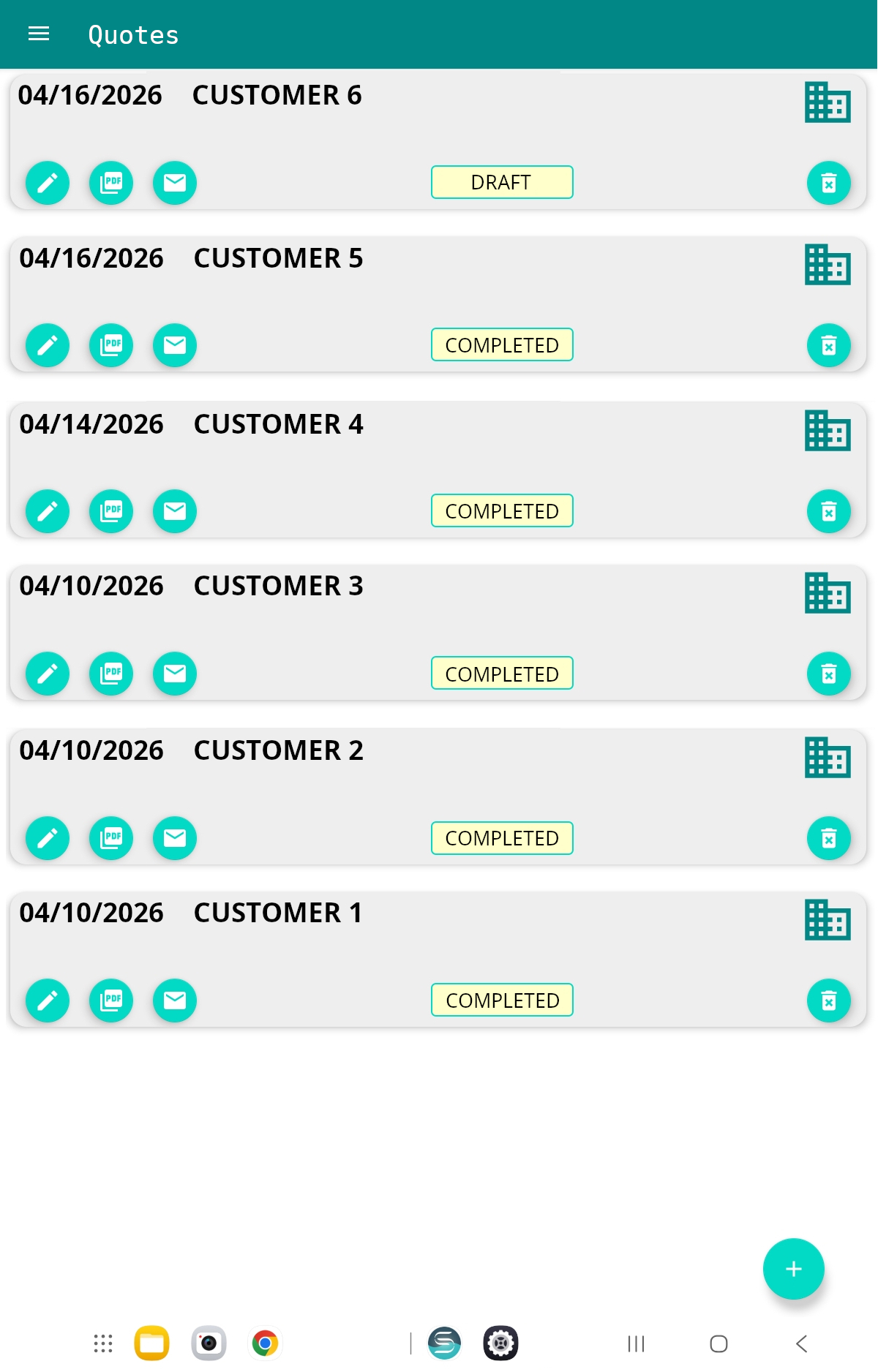 Mobile Quoting Example for Artisans